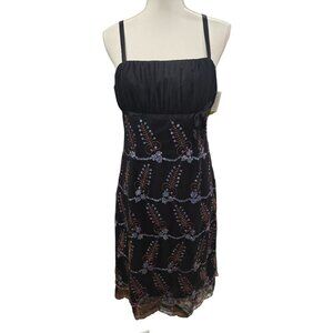 Veste Black Sequin Embroidered Dress, size 8